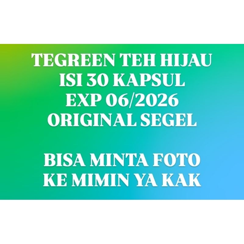 

teh hijau tegreen30 kapsul tegreen97 EXPIRED 06/2026