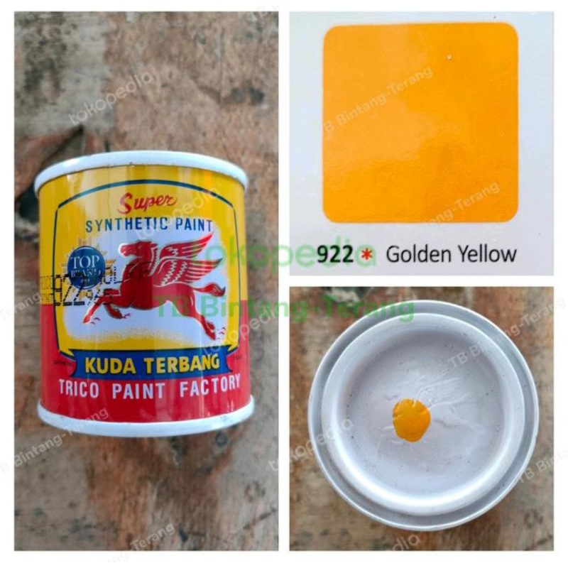 

Kuda Terbang 100 ml Golden Yellow 922 Cat Minyak Besi Kayu Warna Kuning