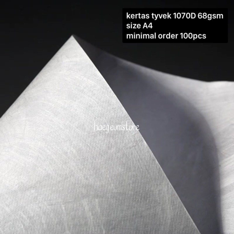 KERTAS TYVEK 1070D 68gsm A4 / BAHAN GELANG TIKET EVENT KONSER / MINIMAL ORDER 100pcs