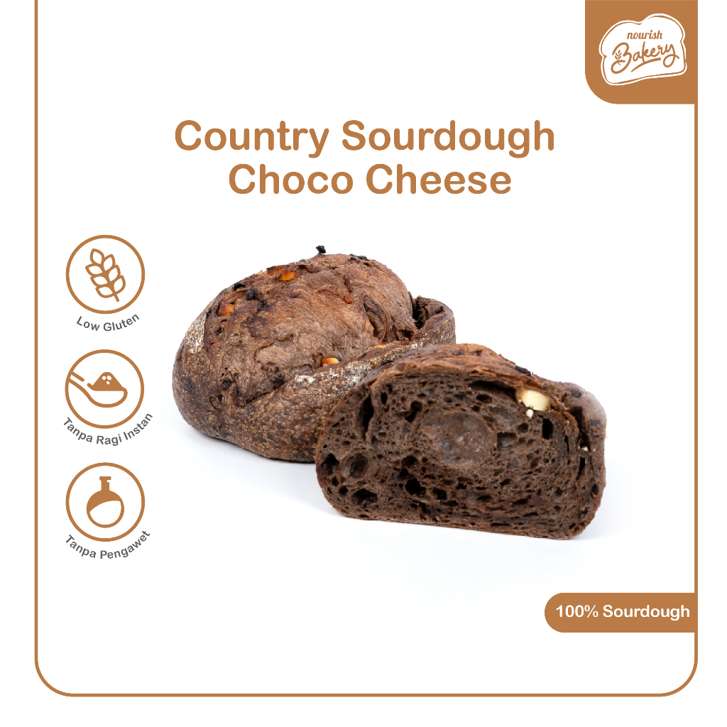 

Country Choco Cheese - 100% Sourdough Country Bread Long Fermentation 600gr - SLICE