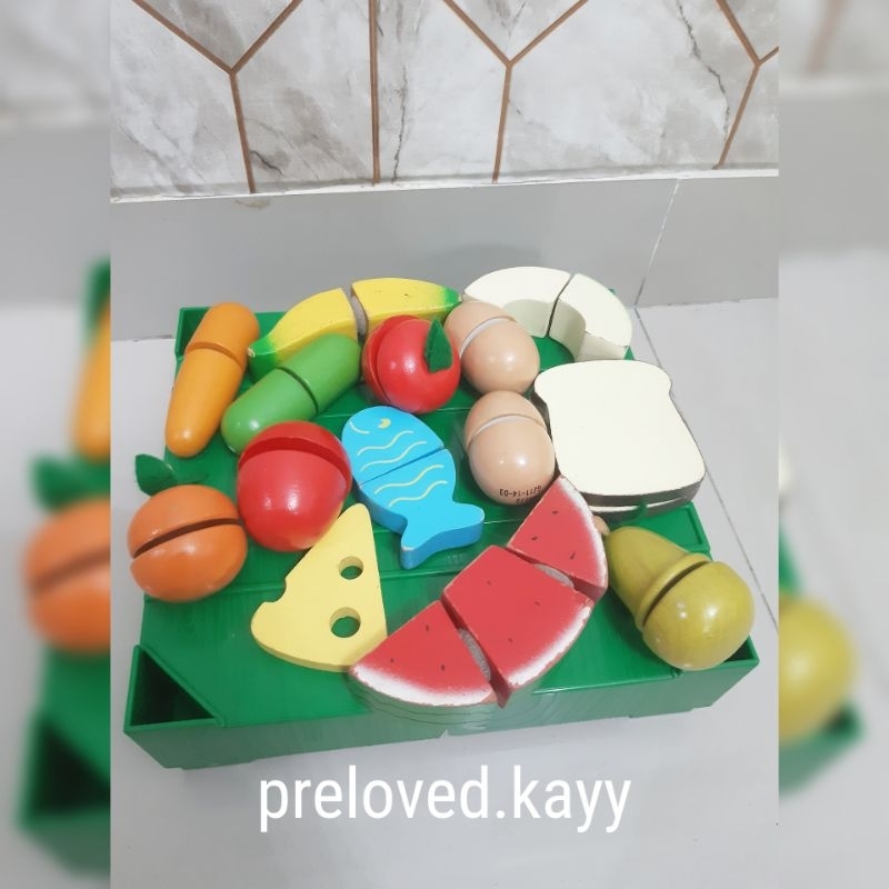 ELC MOTHERCARE crate of fruit and vagetable mainan memotong potong buah sayur anak perempuan laki la