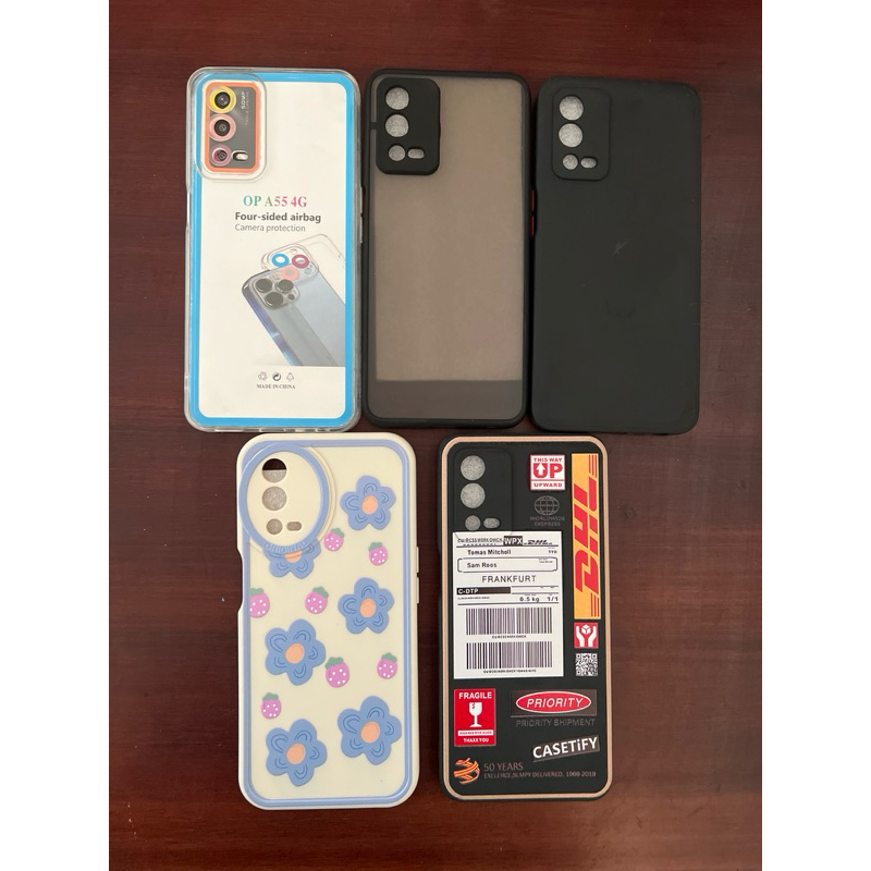 OPPO A55 4G CASE POLOS BENING CLEAR HITAM BLACK MATTE PRO CAM MOTIF CEWEK COWOK KARAKTER OPPO A55 4G