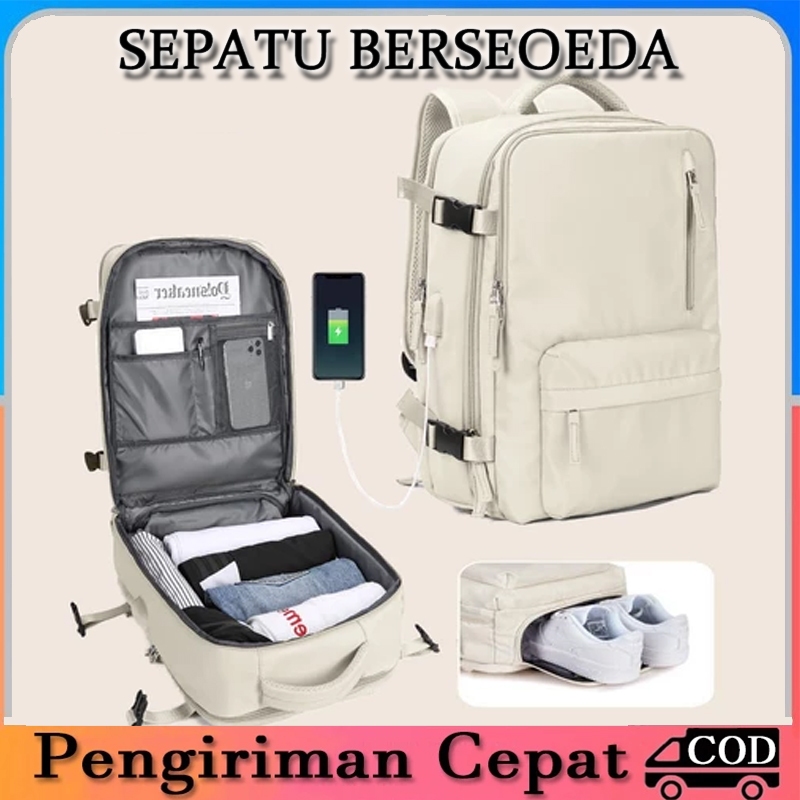 【Tersedia】 Tas Ransel Wanita Pria Travel Backpack Laptop Multi-fungsi Waterproof Laptop Backpack 16 
