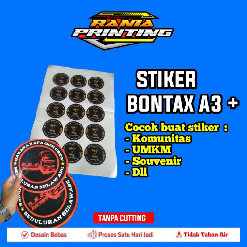 

Cetak Stiker bontax A3+ custom