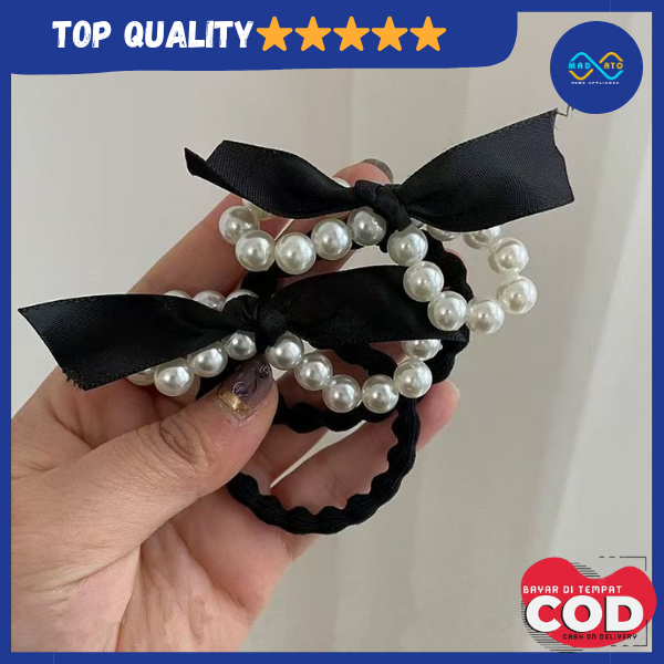 

KARET PITA MUTIARA KARET RAMBUT WANITA PITA MUTIARA HITAM MOTIF KOREA STYLE TERMURAH TERLARIS