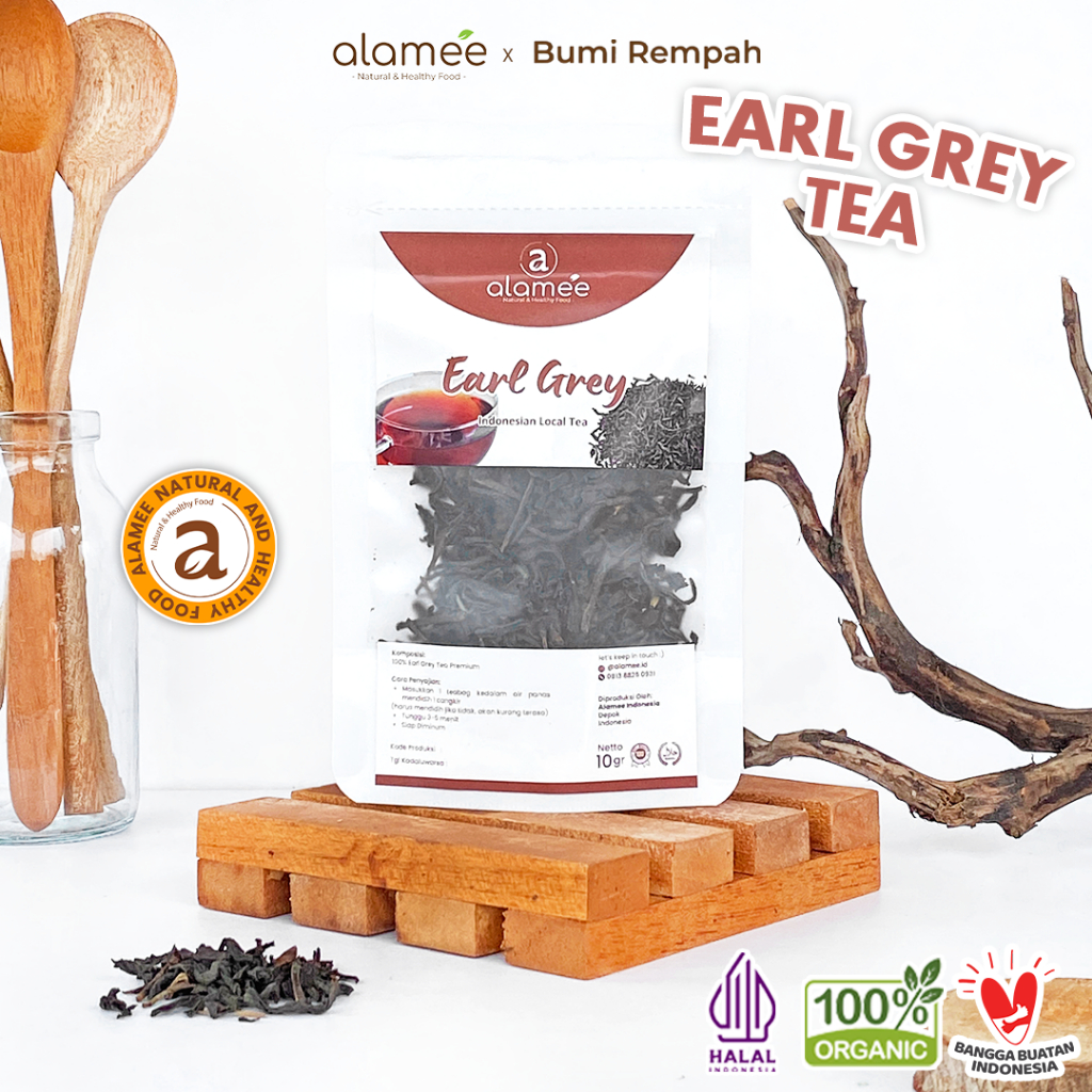 

ALAMEE Teh Bunga Earl Grey Black Tea Alami Organik Dried Leaf Siap Seduh Minum 10gr