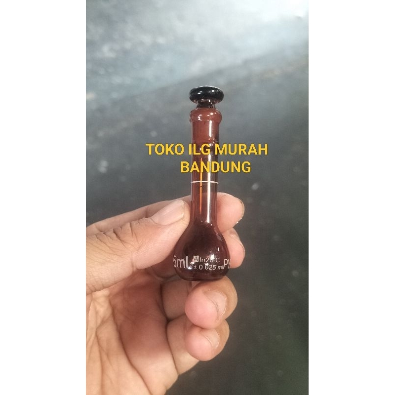 labu ukur 5ml full amber/full coklat pyrex