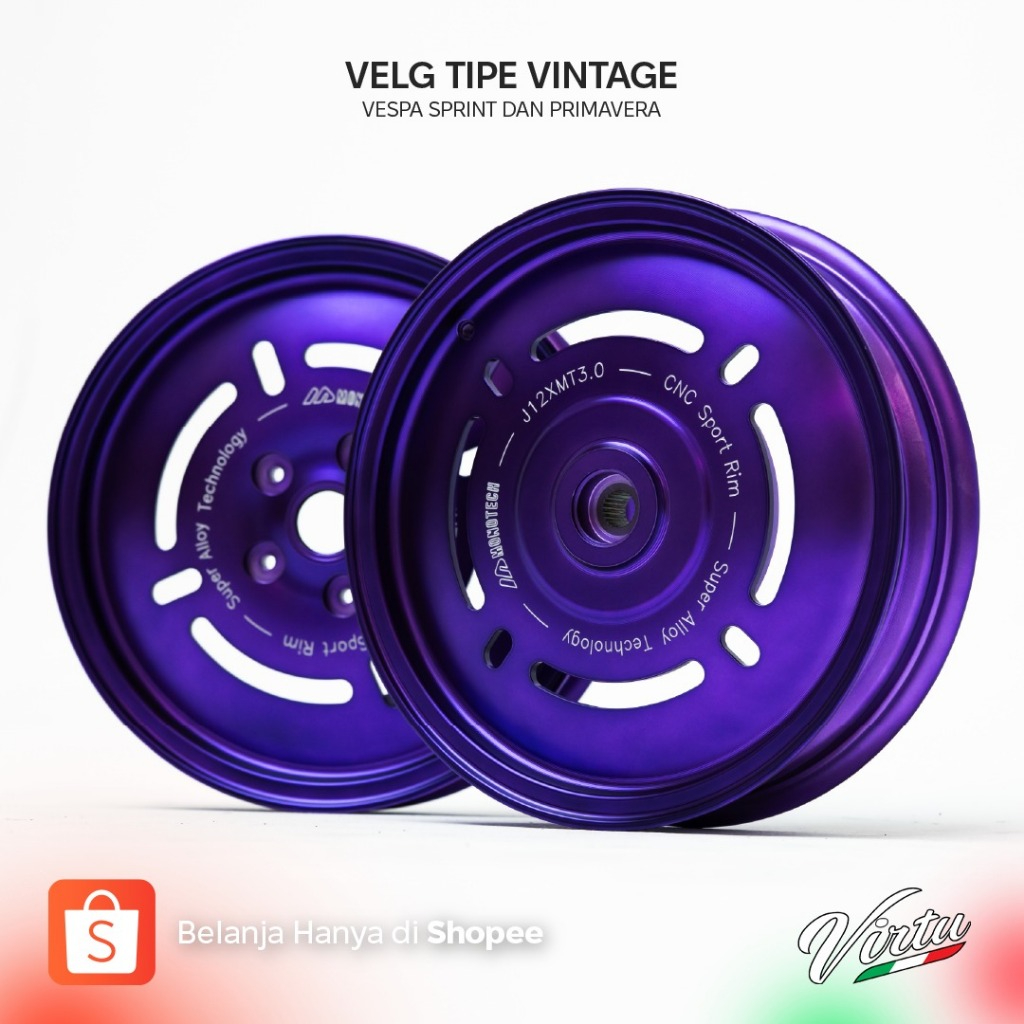 Virtu Velg 12 Inch Tipe Vintage Vespa Sprint dan Primavera