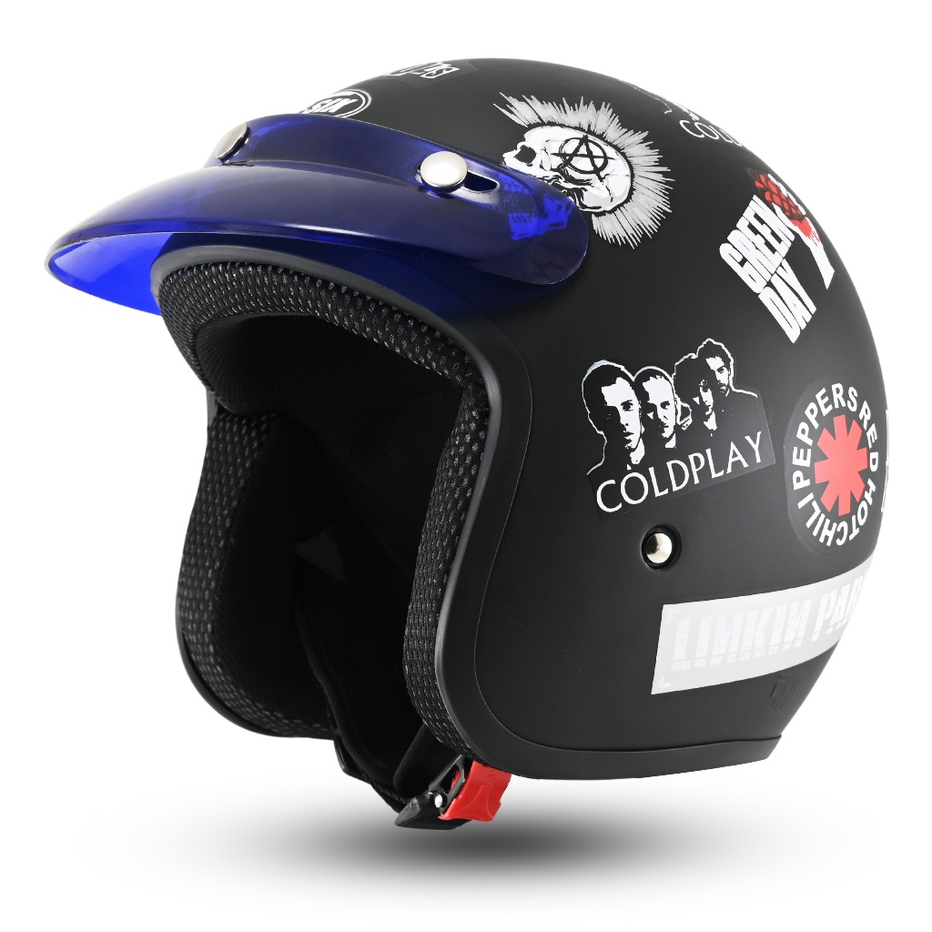 Helm Bogo Motif Kopi Doraemon Panda Retro Dewasa SNI