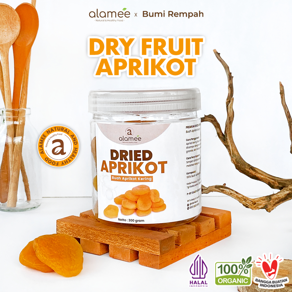 

ALAMEE Dried Apricot Buah Aprikot Kering Dried Fruit Apricots Tanpa Biji Cemilan Buah Sehat 300gr