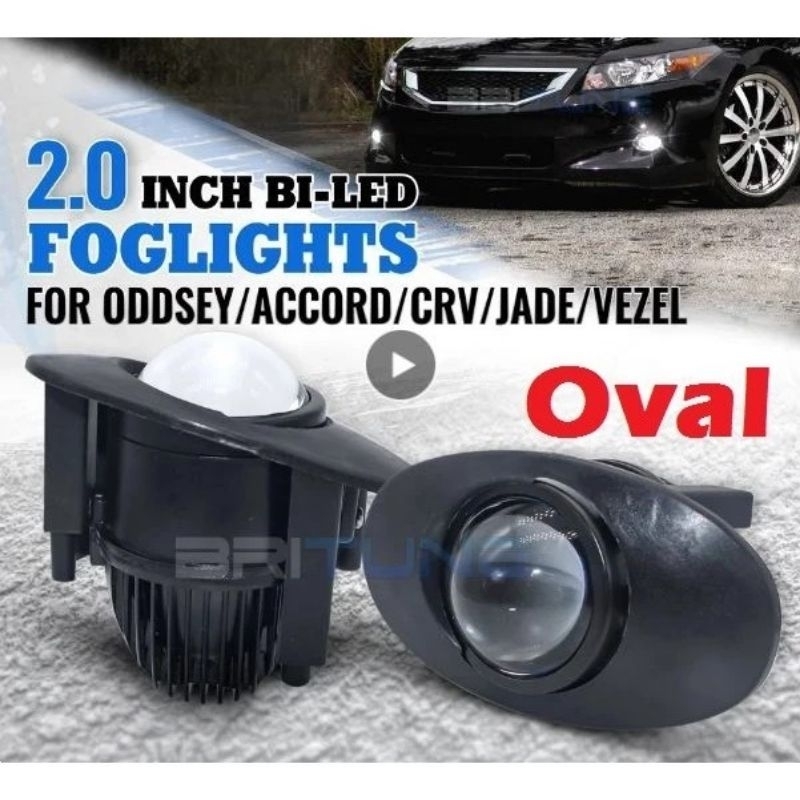 Lampu BI-LENS Foglamp Projector Honda Oval 2 inch Hrv jazz brio 35W F2 bi led projie
