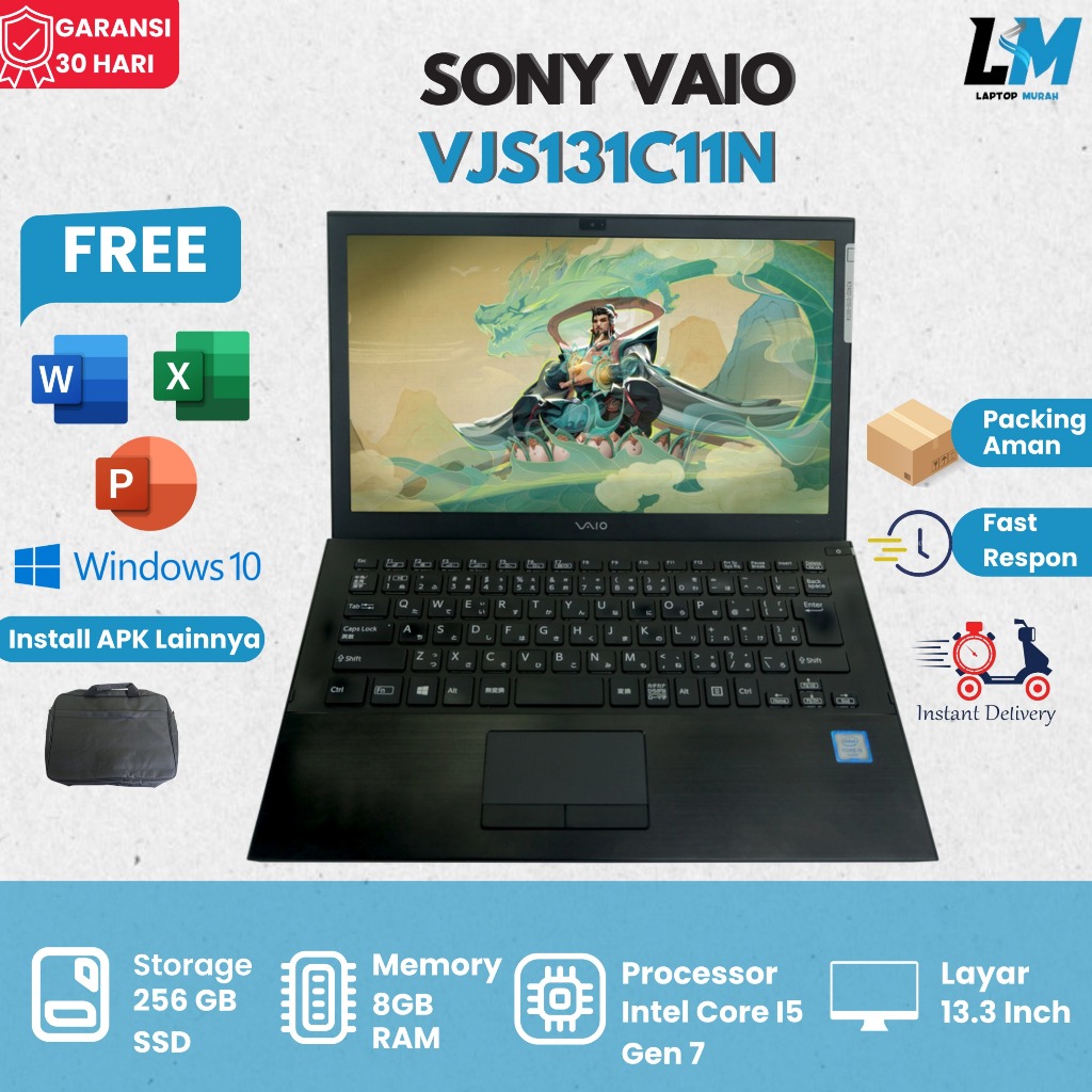 Sony Vaio VJS Intel Core I5 I7 Gen 6 7 Ram 16gb Ssd 256gb 13inch Siap Pakai