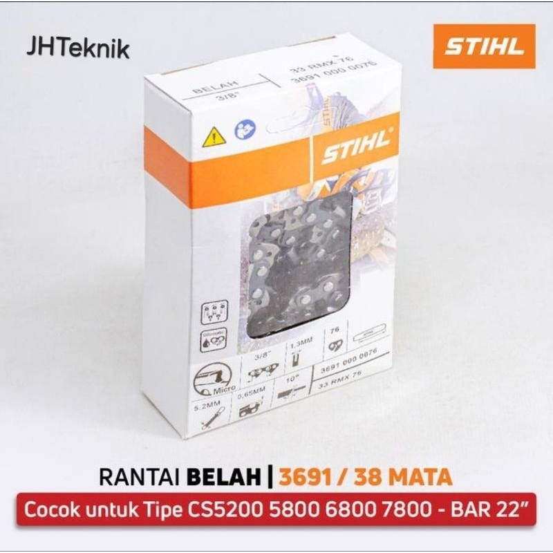 STIHL Rantai BELAH Chainsaw SENSO CS5200/5800 BAR 22" 3691 38/Rantai Chainsaw Belah STIHL ORI