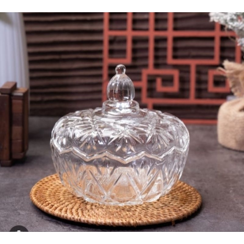 TOPLES KACA KRISTAL BESAR TG013/CRYSTAL CANDY JAR/TOPLES MAKANAN/TOPLES KUE