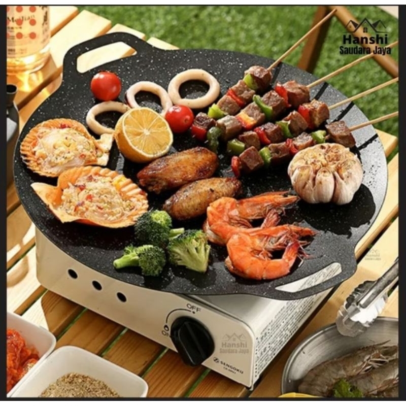 Wajan Panggang 34 cm Wajan Bakar pemanggang Panggangan Sate Daging Ayam wajan konduksi
