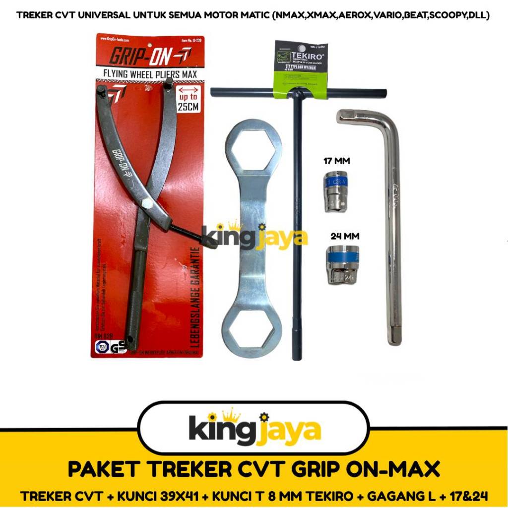 PAKET GRIPON-MAX Treker CVT Matic Universal + Kunci 39X41 MM + Kunci T8 + GAGANG L + MATA SOK 17 MM 