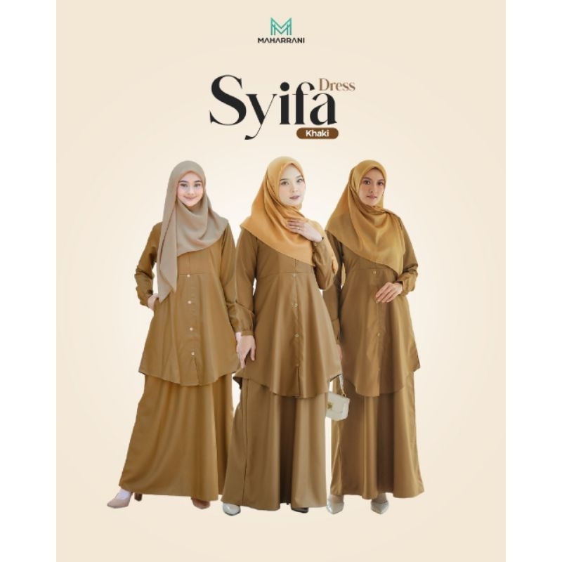 Seragam pns khaki syifa dress wanita terbaru baju kerja wanita toyobo Seragam Pemda pns khakya