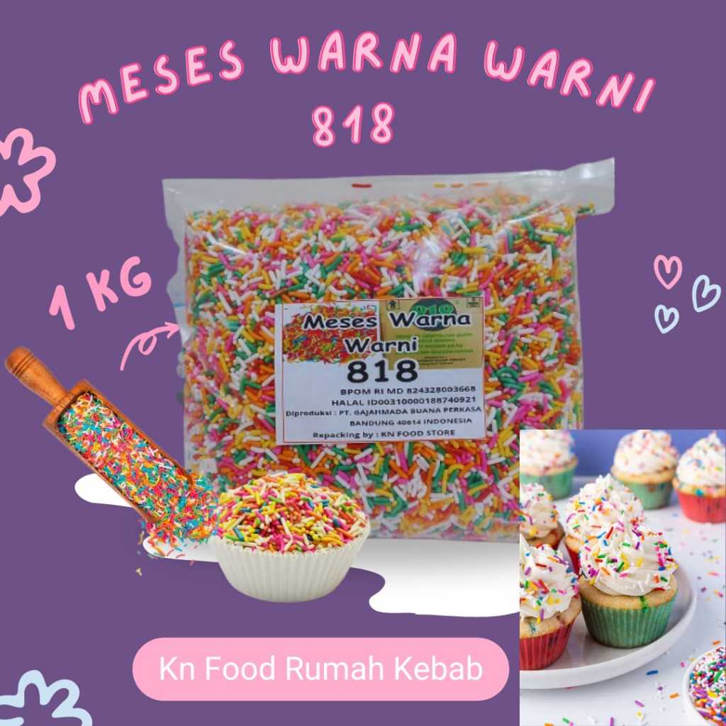 

meises rainbow 1kg || repack meses 1kg warna warni