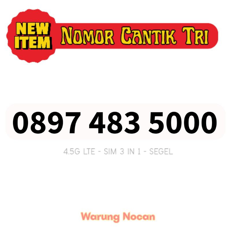 Nomor cantik tri three 3 11 digit 5000