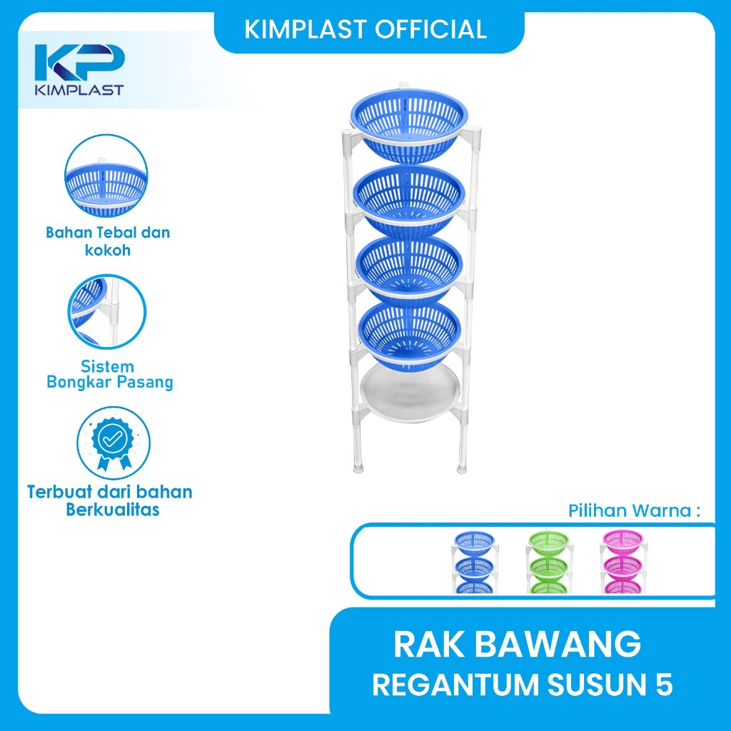 Baru Kimplast Rak Bawang Regatum Susun 5/ Rak Dapur/ Rak Sayur/ Rak Bumbu Dapur/ Rak Plastik