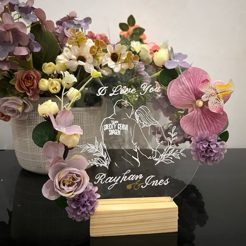 Papan Ucapan Akrilik Lettering Custom || kado wisuda wedding anniversary soft opening dan lainnya