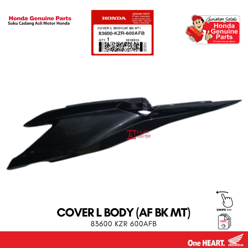 Cover Body Belakang Kiri (Cover L Body (AF BK MT)) Abu – Vario 125 FI / 83600-KZR-600AFB