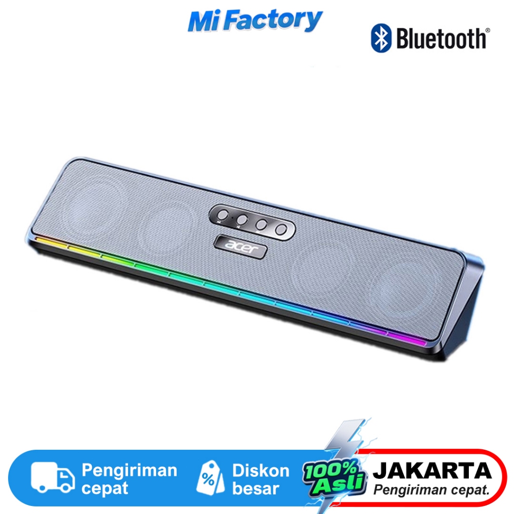 Acer OSK120 Speaker Bluetooth Mini - Speaker Komputer dengan Subwoofer, Koneksi USB & Bluetooth, Coc