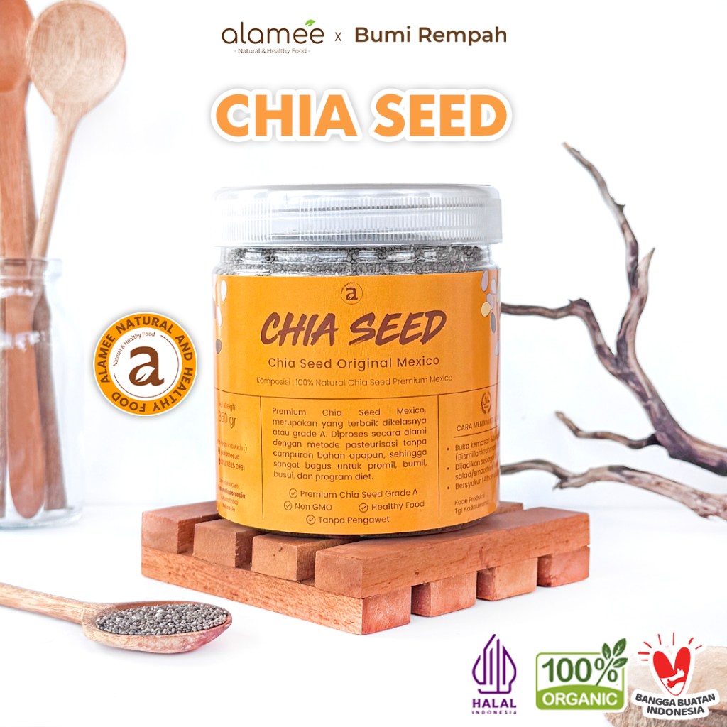 

Organic Chia Seed Grade A Biji Chiaseed 350 gr Rempah JSR Premium Meksiko bumi rempah