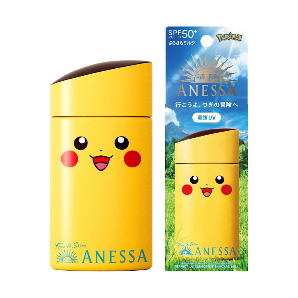 ORIGINAL JAPAN ANESSA Perfect UV Skincare Milk Sunscreen SPF50+ – Pokemon Limited Edition (Pikachu, 