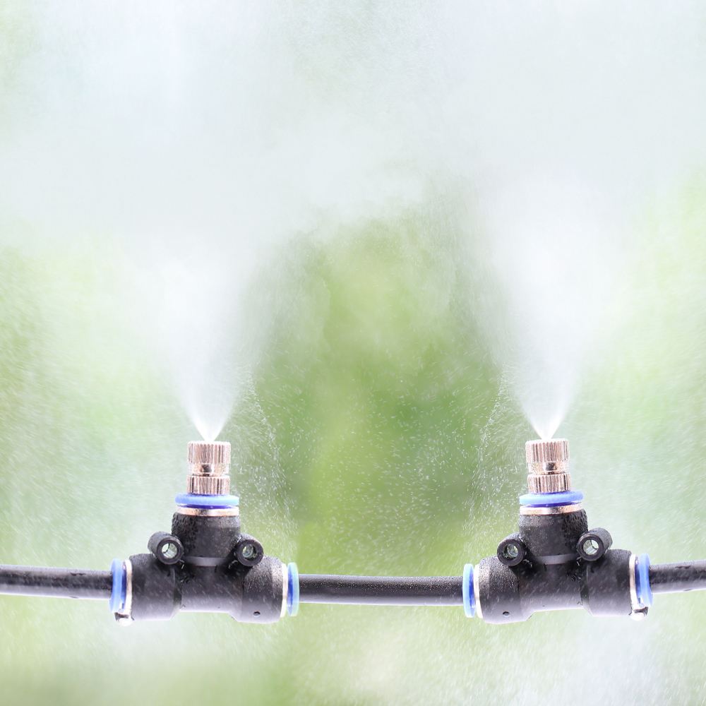MIST NOZZLE 0.1 SAMPAI 0.8 MM MISTING HEAD SPRAYER KABUT AIR + SLIP LOCK TEE 6MM