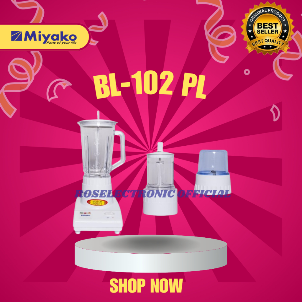 Miyako Blender 3in1 BL 102PL - Blender Plastik Multifungsi/BL102PL/BL 102PL/BL 102 PL/BL-102PL