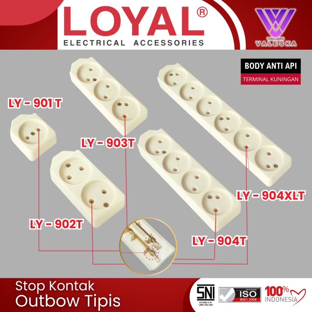 LOYAL Stop Kontak Tipis Colokan Listrik Tanpa Kabel