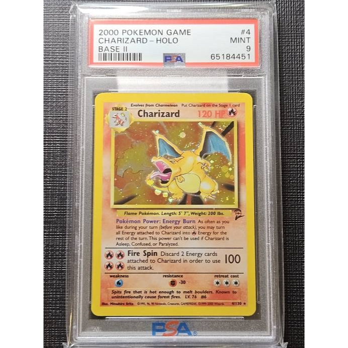 Kartu Pokemon - Charizard Base Set II Holo PSA 9