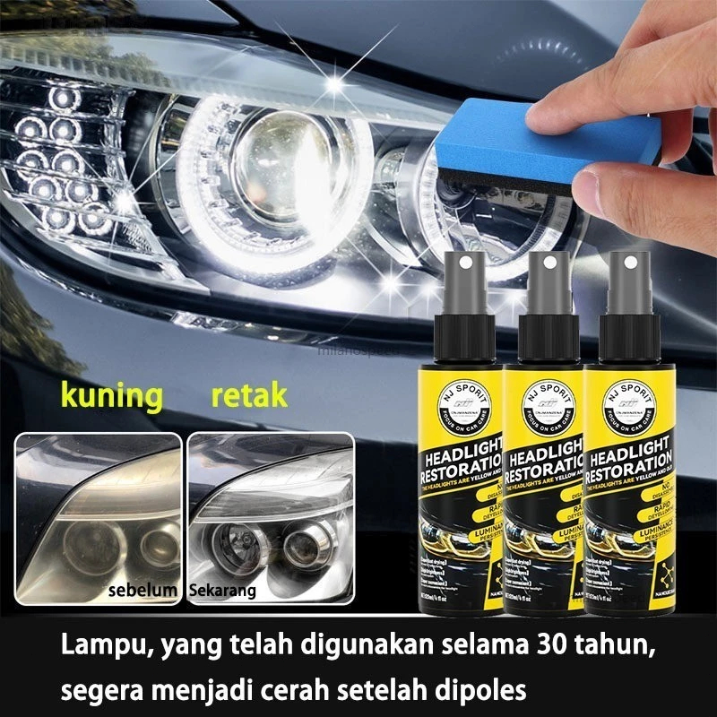 Headlight Restored / Pengkilap Mika Lampu / Headlamp Polish/Pembersih Kaca Lampu Mobil Kusam / Headl