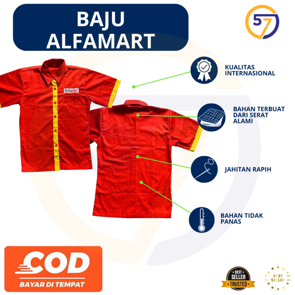 Baju Alfamart Pria | Baju Alfamart Cowok | Baju Alfamart Merah | Baju Kerja Merah | Kemeja Alfamart