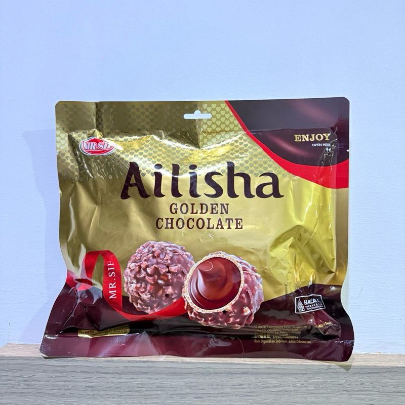 

COKLAT MR.SIF AILISHA GOLDEN CHOCOLATE 200GRAM COKELAT WAFER BALL KACANG