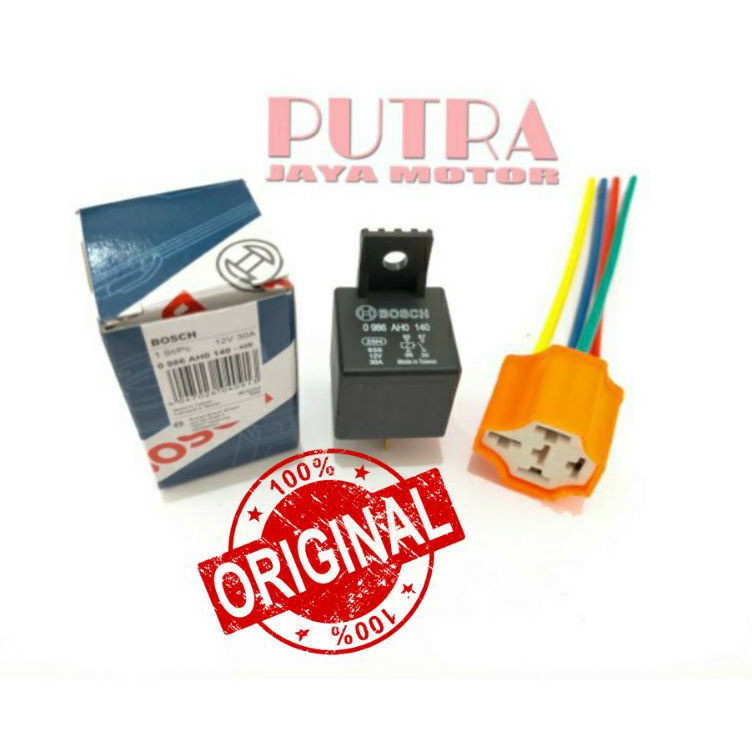 KODE P5F RELAY BOSCH ORIGINAL KAKI 4 12V  SOKET RELAY KERAMIK KAKI 4