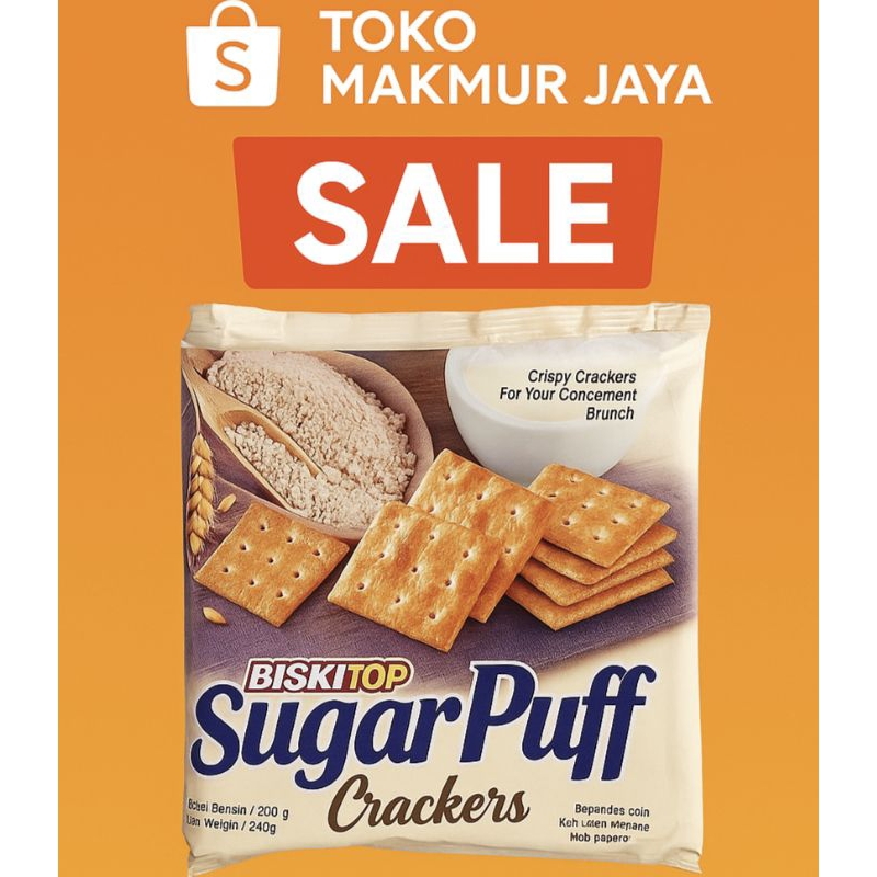 

Biskitop Sugar Puff Crackers 280g – 1 Karton Isi 12 Pcs