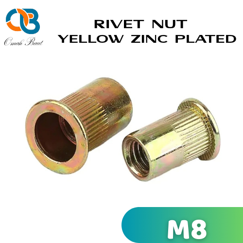 Rivet Nut M8 Yellow / Mur Rivet M8 Kuning / Insert Nut M8 / Sert Nut