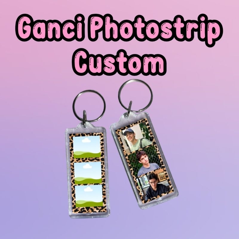 GANTUNGAN KUNCI PHOTO STRIP CUSTOM 3 FOTO / GANCI STRIP FOTO