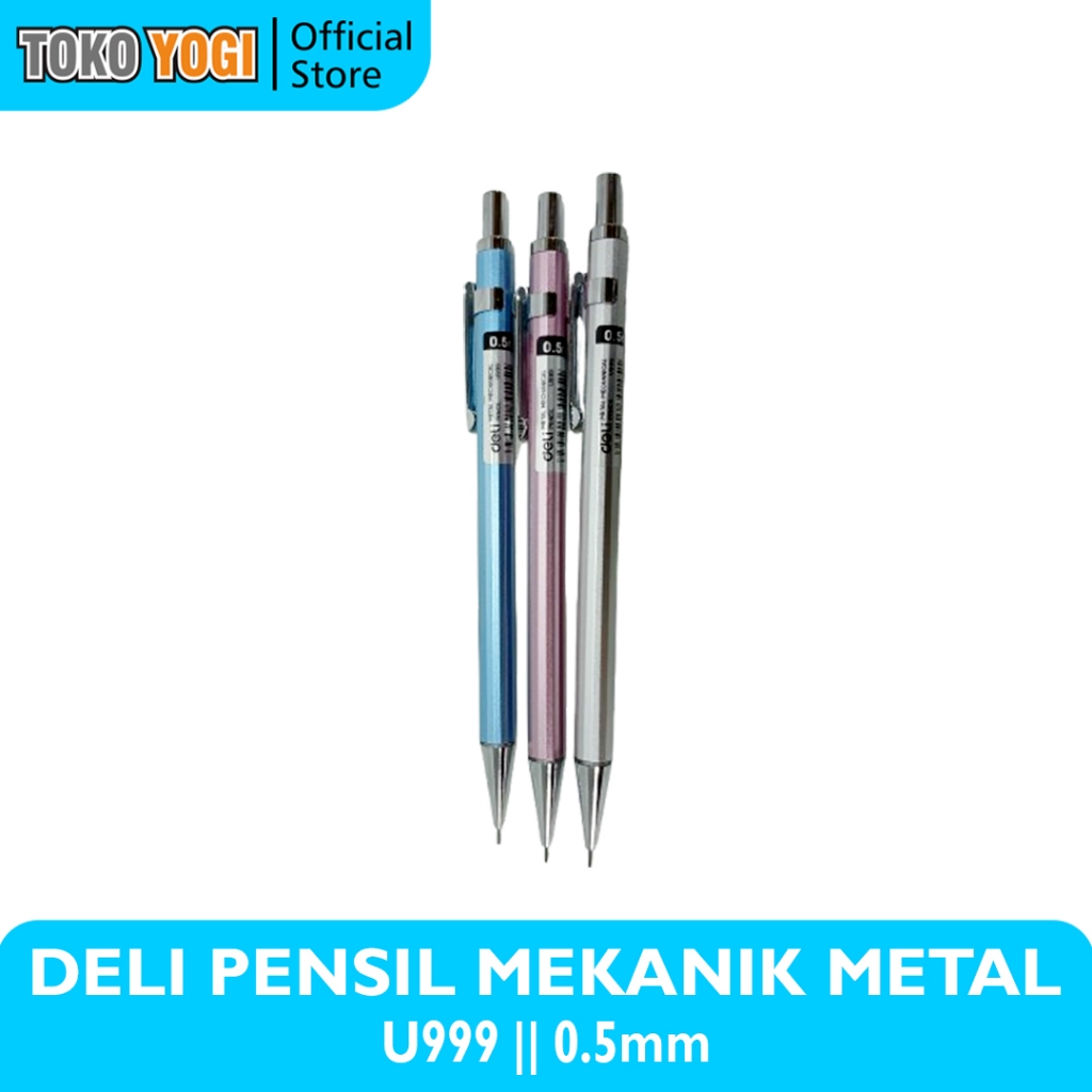 

DELI METAL MECHANICAL PENCIL U999 RANDOM 0.5mm || PENSIL MEKANIK