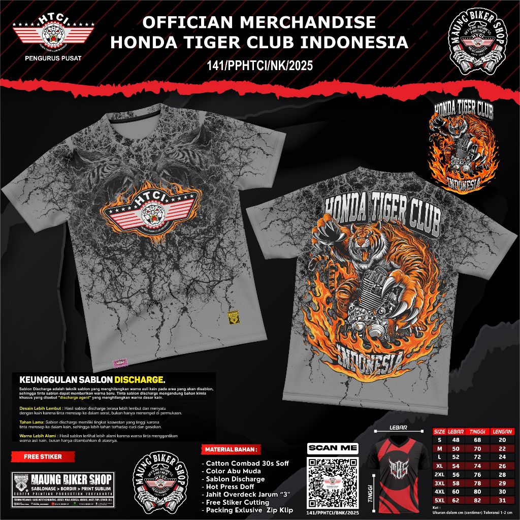 MAUNG_HONDA TIGER CLUB INDONESIA FULL SABLON || KAOS HTCI 2025