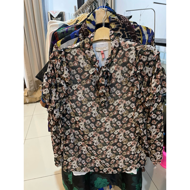 preloved atasan sifon ruffle2 dapat dalaman( inner)ld 100/pjg63