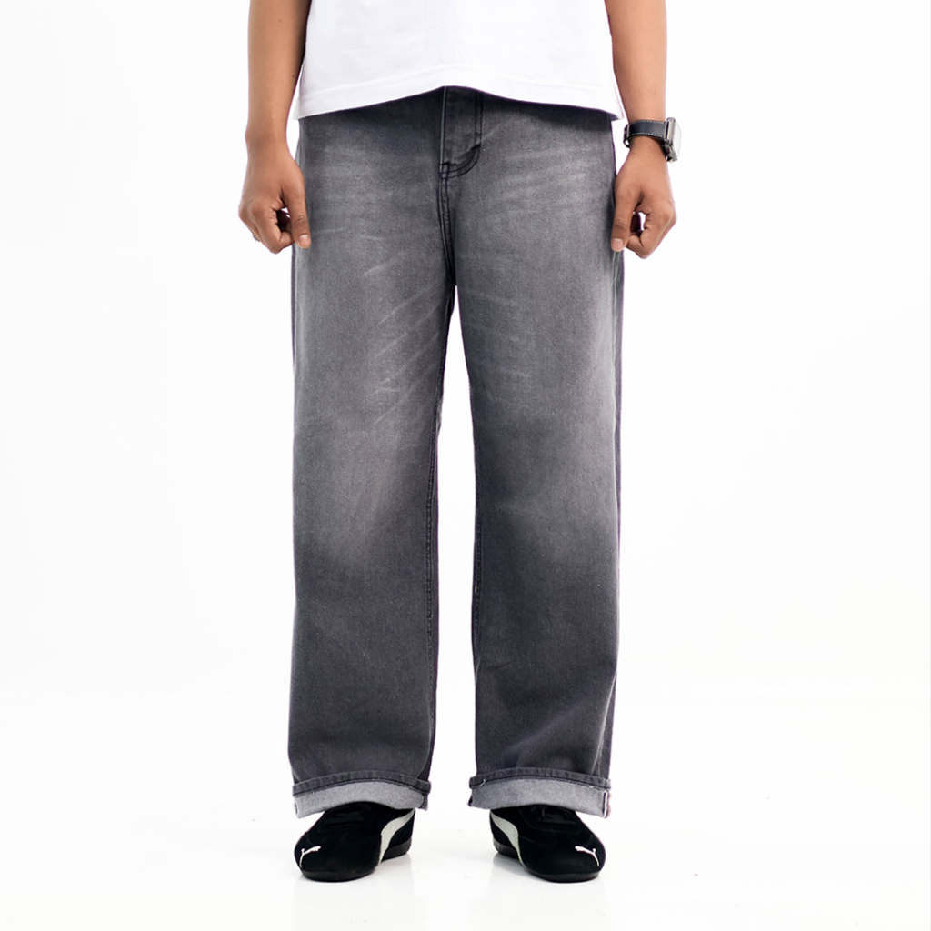 Trondheim Celana Denim Pria Loose Jeans Vicente Darkgrey