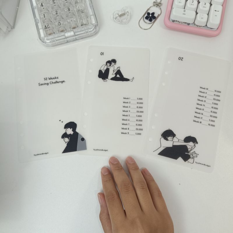 

52 Weeks couple cash envelope size A6 | amplop menabung