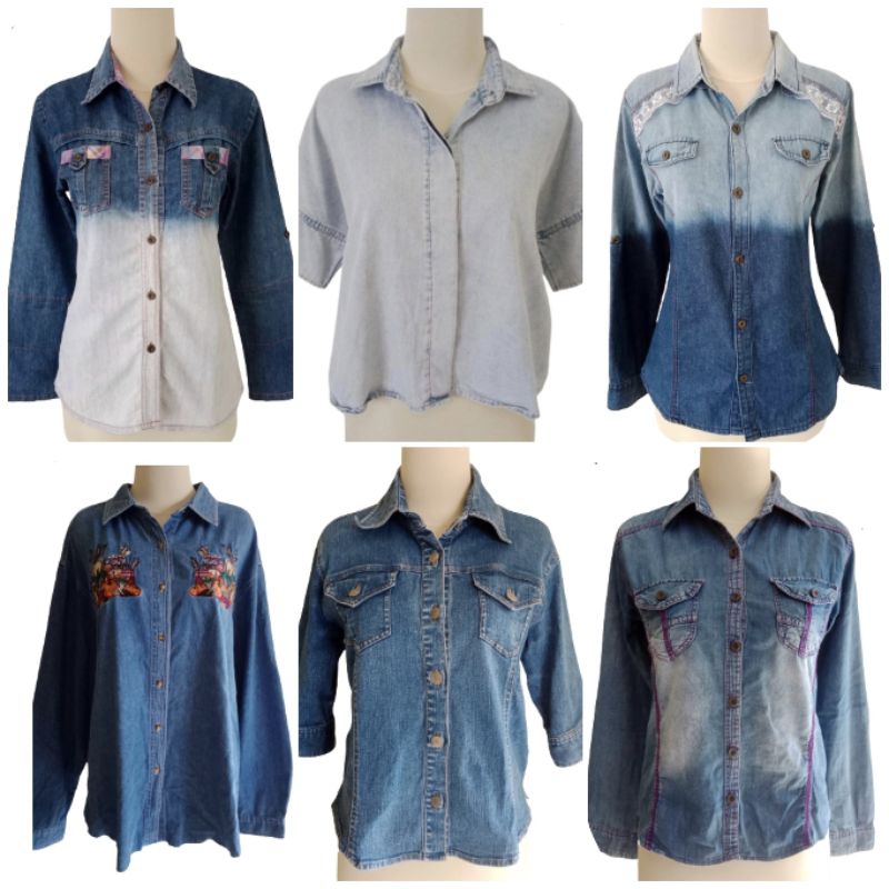 kemeja jeans denim wanita