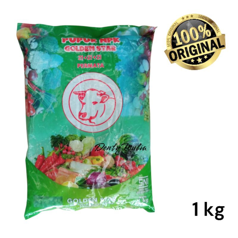 Pupuk Npk 21 - 21 -21 Golden Star Kemasan 1 Kg Perangsang Pembungaan Dan Pembuahaan