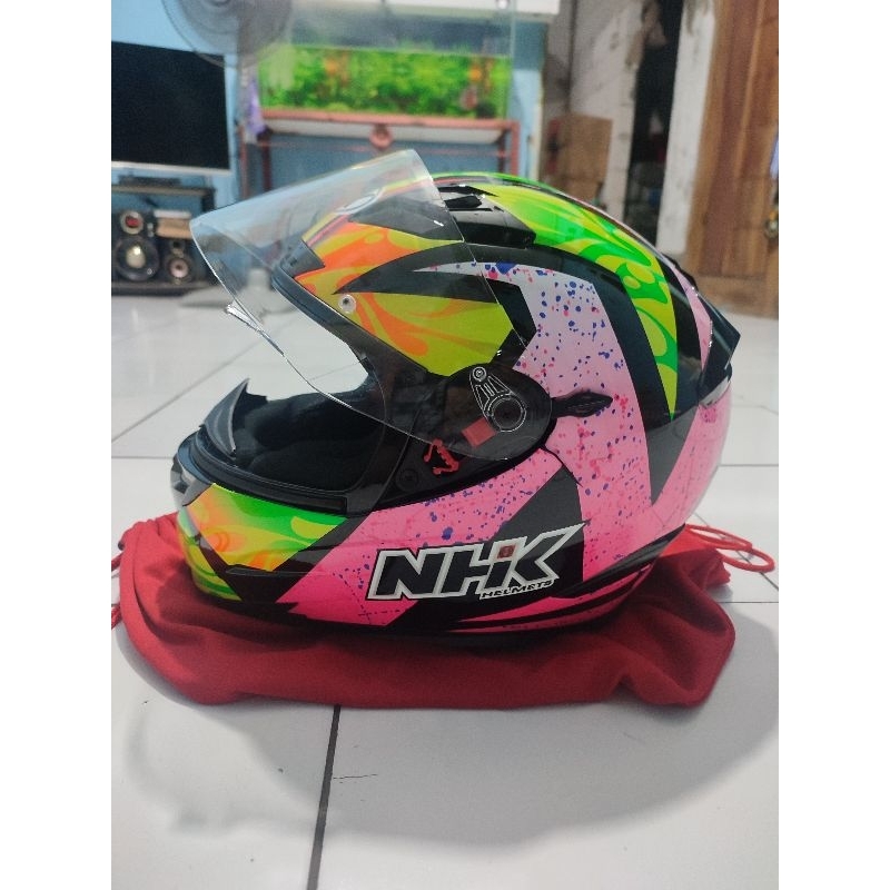 HELM FULLFACE NHK RX-9 KAREL ABRAHAM WINTER BLACKPINK CORAK - M