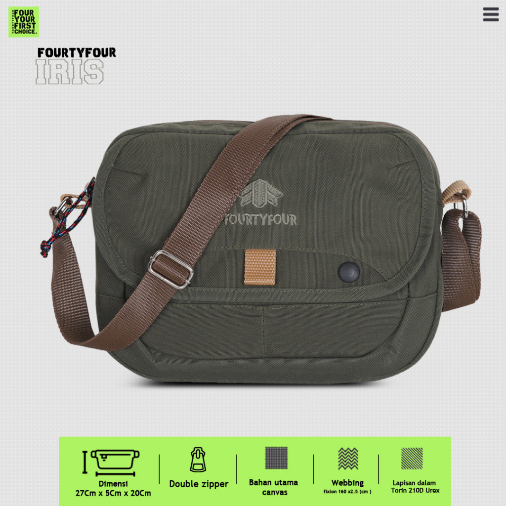 ZIGZAG Iris Brown - Slingbag Pria / Tas Slempang Kanvas Premium