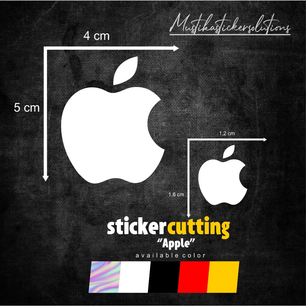 STICKER STIKER CUTTING LOGO APPLE BESAR DAN KECIL LOGO IPHONE